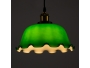 LIBRARY 00767 Vintage Κρεμαστό Φωτιστικό Οροφής Μονόφωτο Πράσινο Γυάλινο Καμπάνα με Χρυσό Ντουί Φ26 x Υ20cm - 2