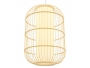 DE PARIS 00893 Vintage Κρεμαστό Φωτιστικό Οροφής Μονόφωτο Μπεζ Ξύλινο Bamboo Φ25 x Υ42cm - 1