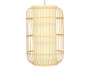 DE PARIS 00893 Vintage Κρεμαστό Φωτιστικό Οροφής Μονόφωτο Μπεζ Ξύλινο Bamboo Φ25 x Υ42cm - 4