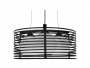 Μοντέρνο Κρεμαστό Φωτιστικό Οροφής Τρίφωτο Μαύρο Μεταλλικό Πλέγμα με Καμπάνα απο Λευκό Γυαλί Φ40  KEVIA 01150 - 3