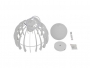 Μοντέρνο Κρεμαστό Φωτιστικό Οροφής Μονόφωτο Λευκό Μεταλλικό Πλέγμα με Λευκό Γυαλί Φ26  STEPHEN 01225 - 9