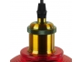 SEGRETO 01450 Vintage Κρεμαστό Φωτιστικό Οροφής Μονόφωτο Κόκκινο Γυάλινο Διάφανο Καμπάνα με Χρυσό Ντουί Φ14 x Υ18cm - 8