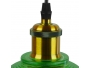 SEGRETO 01451 Vintage Κρεμαστό Φωτιστικό Οροφής Μονόφωτο Πράσινο Γυάλινο Διάφανο Καμπάνα με Χρυσό Ντουί Φ14 x Υ18cm - 7