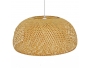 SAN TROPEZ 01627 Vintage Κρεμαστό Φωτιστικό Οροφής Μονόφωτο Καφέ Ξύλινο Bamboo Φ60 x Υ29cm - 4