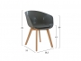 Πολυθρόνα - Καρέκλα με μαξιλάρι γκρι PORTHOS HM0172.10 - 2