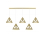 TRIANGLE 00610 Μοντέρνο Κρεμαστό Φωτιστικό Οροφής Πολύφωτο Χρυσό Μεταλλικό Πλέγμα Μ170 x Π22 x Y130cm - 1