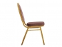 HILTON Καρέκλα Μεταλλική Gold/Ύφασμα Καφέ 44x55x93 εκ.  ΕΜ513,9 - 3