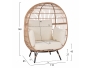 ΠΟΛΥΘΡΟΝΑ ΦΩΛΙΑ ALLEGRA HM5764 ΜΕ WICKER ΣΕ ΜΠΕΖ ΑΠΟΧΡΩΣΗ 110x85x148 εκ. - 8