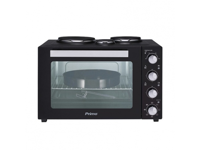 Ηλεκτρικό Φουρνάκι PREO-40253 Primo Με 3 Εστίες 50L Με λειτουργία αέρα Μαύρο - 1