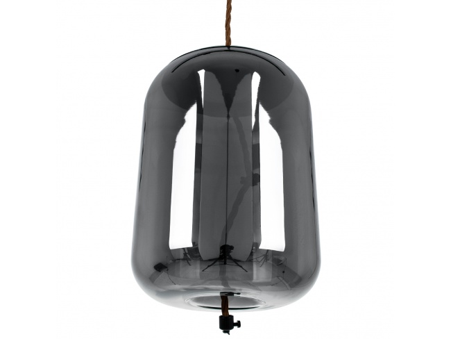 ΑΧΤΟΝ 00753 Μοντέρνο Κρεμαστό Φωτιστικό Οροφής Μονόφωτο Διάφανο Φιμέ Νίκελ Γυάλινο LED AC 100-240V Θερμό Λευκό 2700K Φ18 x Y18cm - 4
