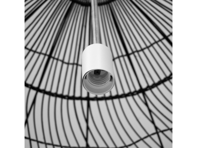 MALIBU 00966 Vintage Κρεμαστό Φωτιστικό Οροφής Μονόφωτο Μαύρο Ξύλινο Bamboo Φ100 x Y86cm - 6
