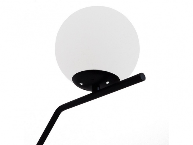 Μοντέρνο Επιτραπέζιο Φωτιστικό Πορτατίφ Μονόφωτο Μαύρο Μεταλλικό με Λευκό Γυαλί Φ23 ELFRIS 01100 - 9