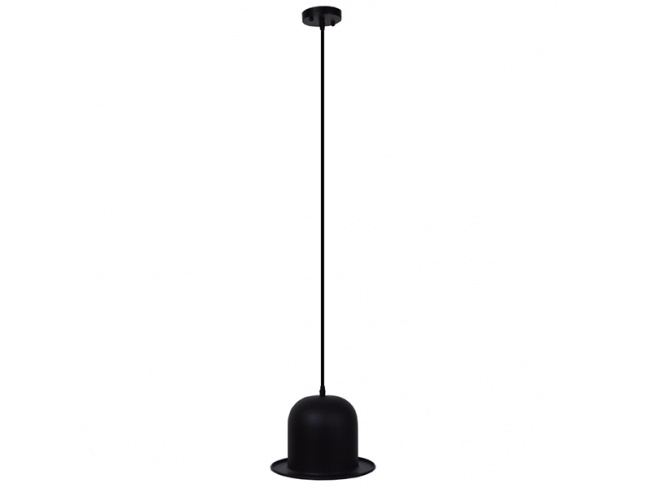 CHARLO 01214 Vintage Κρεμαστό Φωτιστικό Οροφής Μονόφωτο Μαύρο Μεταλλικό Καμπάνα Φ26 x Y17cm - 6