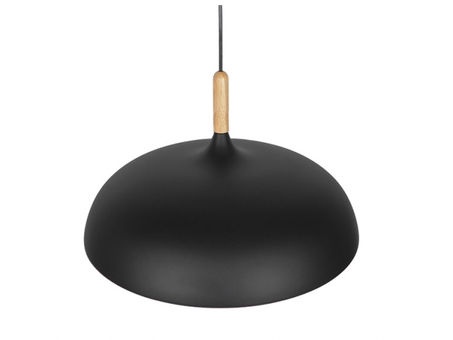 VALLETE BLACK 01258 Μοντέρνο Κρεμαστό Φωτιστικό Οροφής Μονόφωτο Μαύρο Μεταλλικό Καμπάνα Φ45 x Y27cm - 3