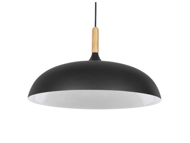 VALLETE BLACK 01259 Μοντέρνο Κρεμαστό Φωτιστικό Οροφής Μονόφωτο Μαύρο Μεταλλικό Καμπάνα Φ60 x Y35cm - 4