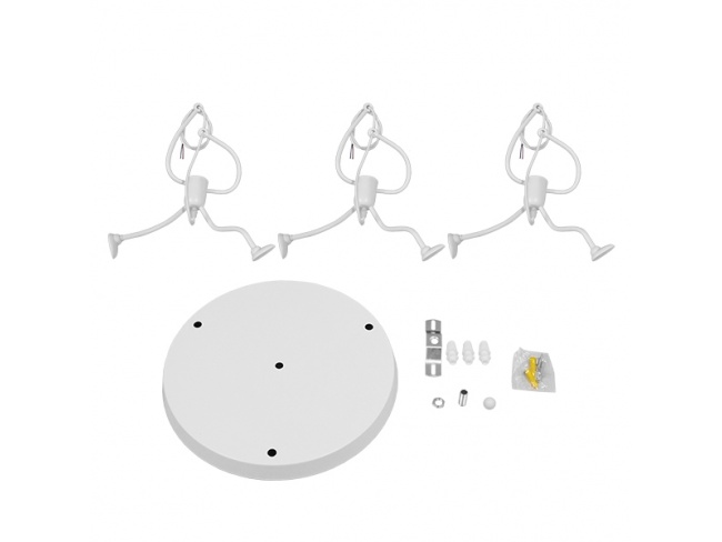 LITTLE MAN 01654 SET Μοντέρνο Κρεμαστό Φωτιστικό Οροφής Τρίφωτο Λευκό Μεταλλικό Φ45 x Υ40cm - 7