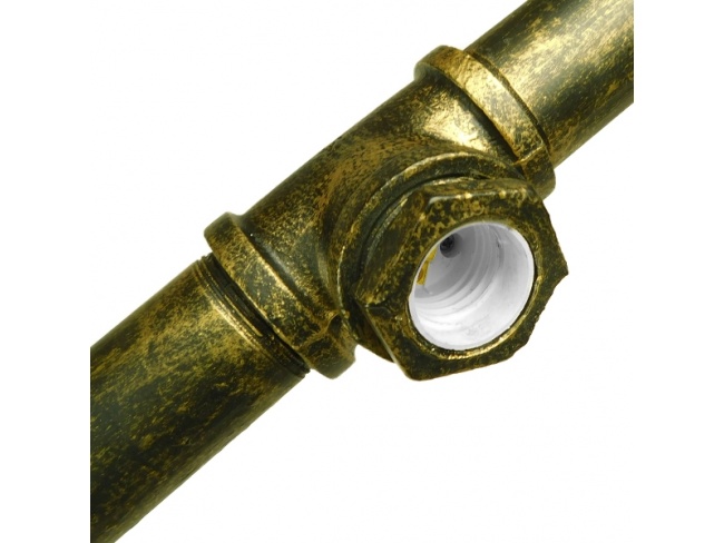 DUCT 01669 Vintage Industrial Κρεμαστό Φωτιστικό Οροφής Πολύφωτο Μπρούτζινο Μεταλλικό Ράγα Μ92 x Π5 x Y8cm - 5