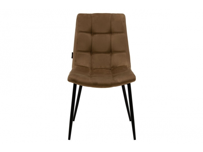 Καρέκλα Nola βελούδο καφέ-μαύρο πόδι  029-000128 - 2
