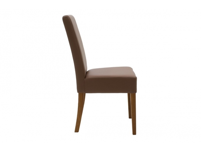 Καρέκλα Ditta PU ανοικτό καφέ-πόδι μασίφ ξύλο καρυδί 047-000032 - 4