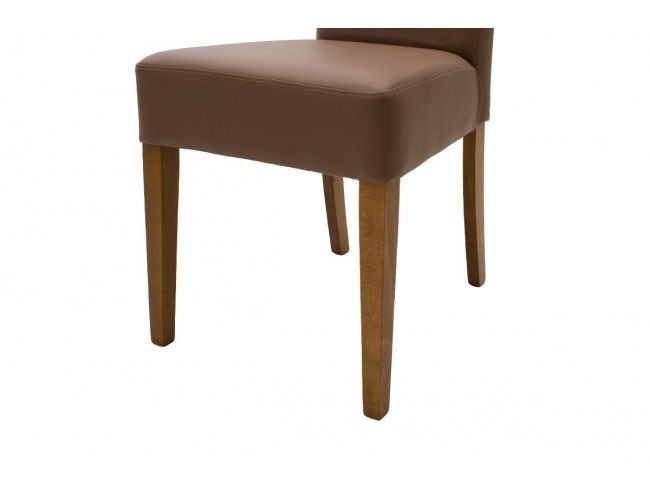 Καρέκλα Ditta PU ανοικτό καφέ-πόδι μασίφ ξύλο καρυδί 047-000032 - 7