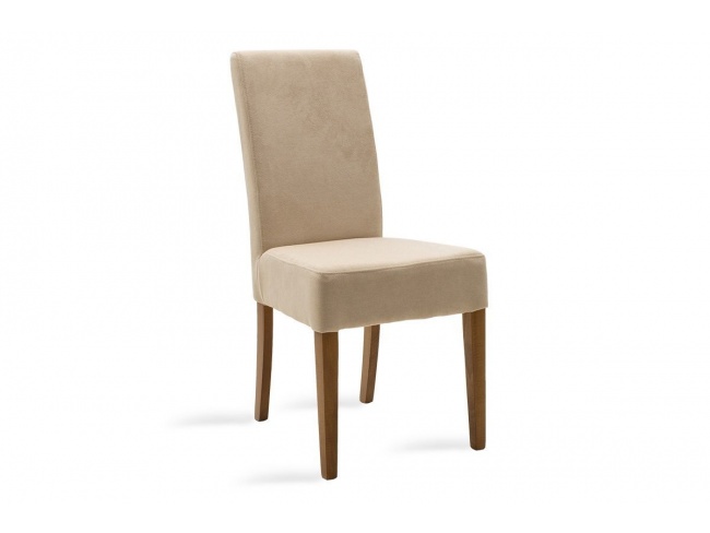 Καρέκλα Ditta ύφασμα εκρού-πόδι μασίφ ξύλο καρυδί  047-000037 - 1