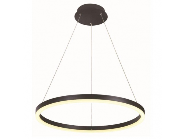 Φωτιστικό LED Κρεμαστό Μεταλλικό Μαύρο Κύκλος 60cm Oring 30W Θερμό Φως 50-KI0964 - 1