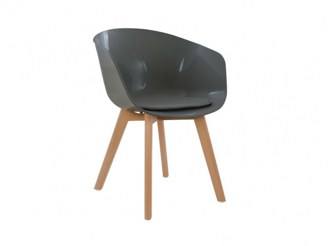 Πολυθρόνα - Καρέκλα με μαξιλάρι γκρι PORTHOS HM0172.10 - 1