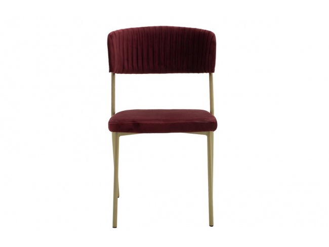 Καρέκλα Livio βελούδο μπορντώ-χρυσό πόδι 101-000045 - 4