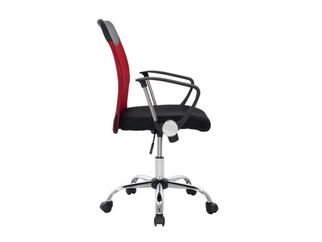 Καρέκλα γραφείου εργασίας Rina με ύφασμα mesh χρώμα μαύρο-κόκκινο 109-000007 - 4
