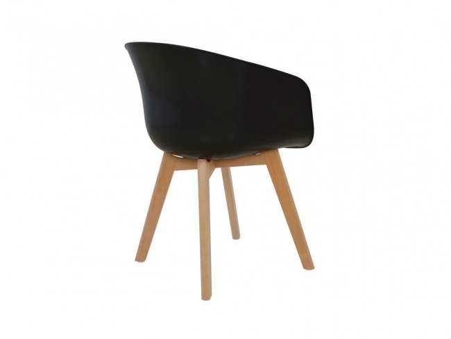 Πολυθρόνα - Καρέκλα με μαξιλάρι μαύρη PORTHOS HM0172.02 - 5