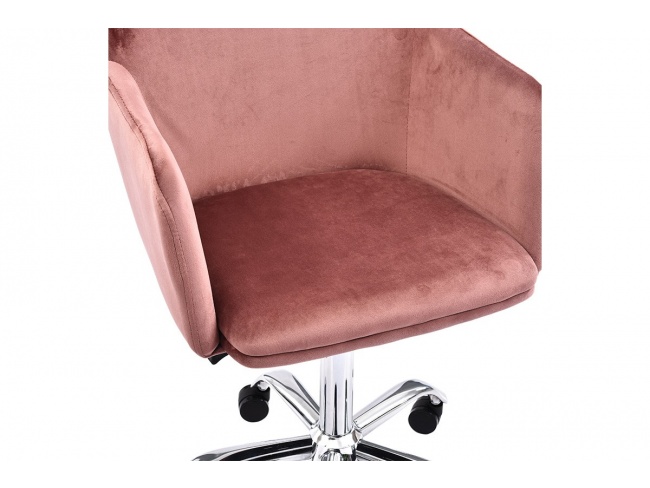 Καρέκλα γραφείου εργασίας Xever βελούδο ροζ 127-000034 - 5