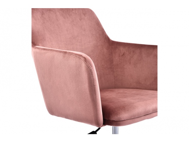 Καρέκλα γραφείου εργασίας Xever βελούδο ροζ 127-000034 - 8