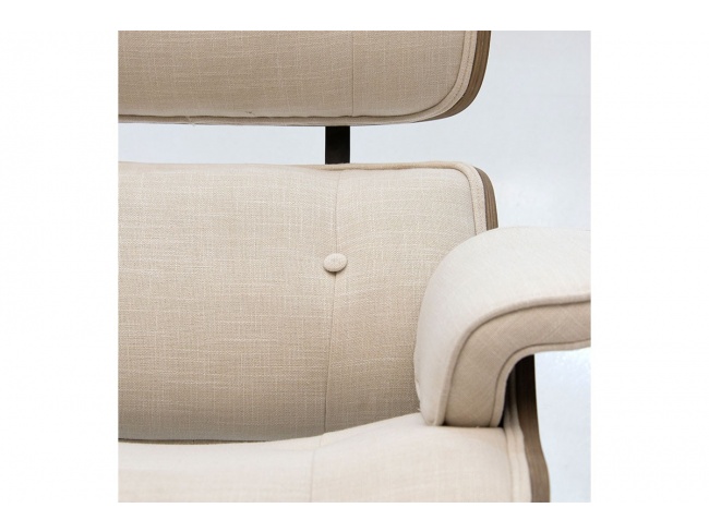 Πολυθρόνα relax Mirto μασίφ ξύλο καρυδί-ύφασμα εκρού 167-000002 - 10