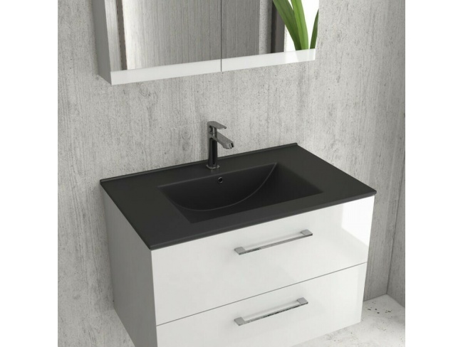 Νιπτήρας Ένθετος Πορσελάνης Karag LT 7506-60MB 60x47cm  Black Matt - 2