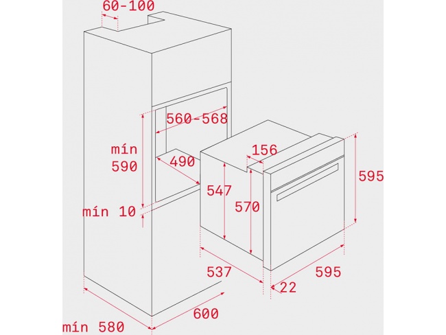 ΕΝΤΟΙΧΙΖΟΜΕΝΟΣ ΦΟΥΡΝΟΣ WISH ΛΕΥΚΟ ΤΕΚΑ HSB 630 - 2