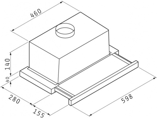 Pyramis Essential Απορροφητήρας Συρόμενος Slim Turbo 60cm Inox (065006401) - 3