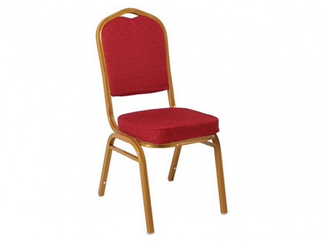 HILTON Καρέκλα Μεταλλική Gold/Ύφασμα Κόκκινο 44x55x93 εκ.  ΕΜ513 - 1