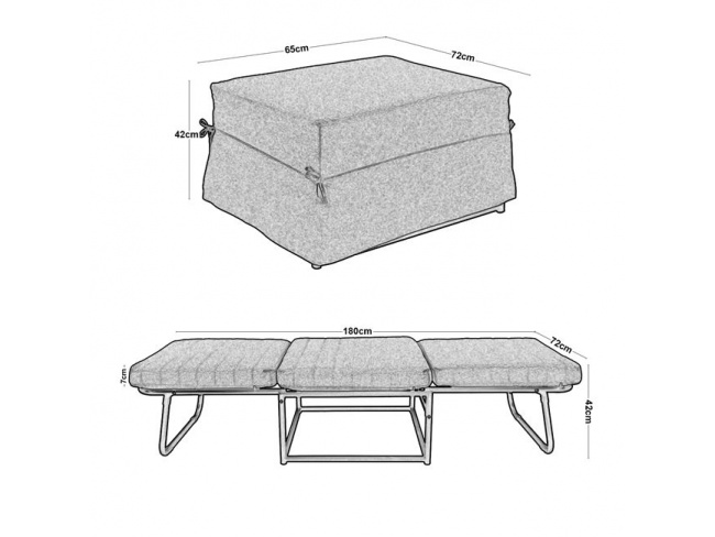 Σκαμπό - Κρεβάτι LOGAN  Σαλονιού - Καθιστικού, Στρώμα 7cm Ε9597,10 - 4
