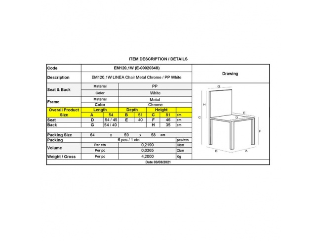 ΚΑΡΕΚΛΑ LINEA ΕΜ120,1W - 2