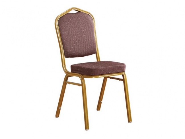 HILTON Καρέκλα Μεταλλική Gold/Ύφασμα Καφέ 44x55x93 εκ.  ΕΜ513,9 - 1