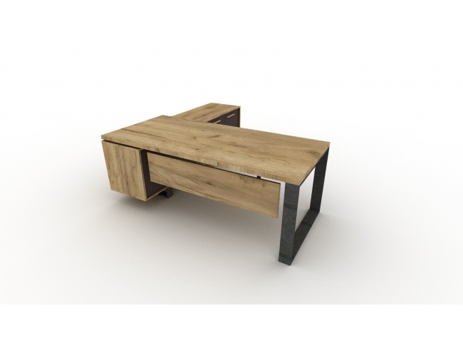 ΓΡΑΦΕΙΟ PLANET 200x90 εκ. ΜΕ ΠΛΕΥΡΙΚΟ LINE ART - 3