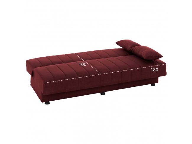 ΚΑΝΑΠΕΣ ΚΡΕΒΑΤΙ ANDRI ΤΡΙΘΕΣΙΟΣ ΚΟΚΚΙΝΟΣ HM3239.06 - 3