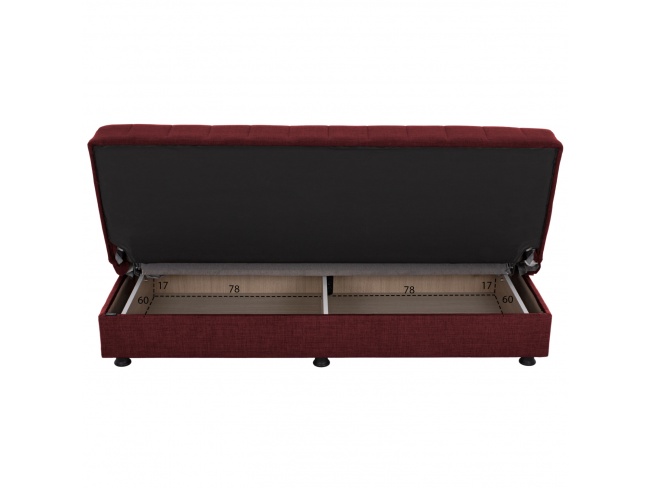 ΚΑΝΑΠΕΣ ΚΡΕΒΑΤΙ ANDRI ΤΡΙΘΕΣΙΟΣ ΚΟΚΚΙΝΟΣ HM3239.06 - 5