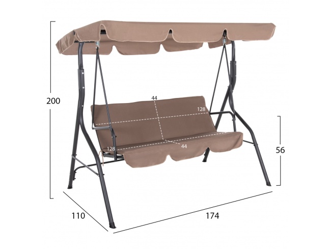 ΚΟΥΝΙΑ 3ΘΕΣΙΑ ΜΕ ΣΚΙΑΣΤΡΟ LIKID HM5979.02 - 2