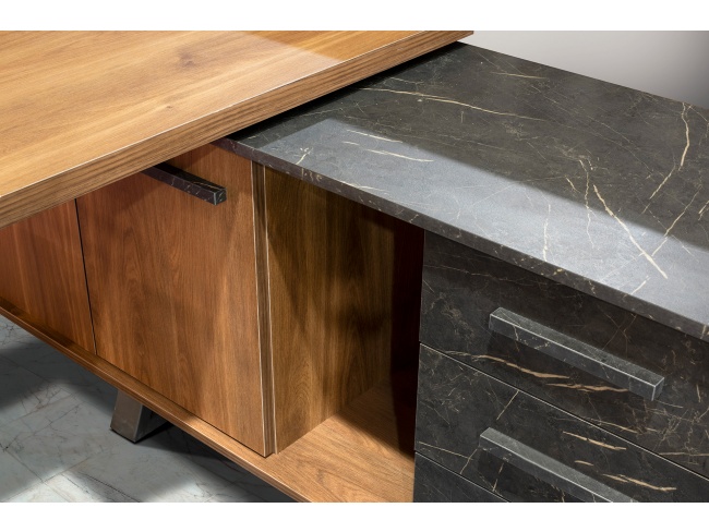 ΓΡΑΦΕΙΟ DELTA 200x90 εκ. ΜΕ ΠΛΕΥΡΙΚΟ LINE ART - 2