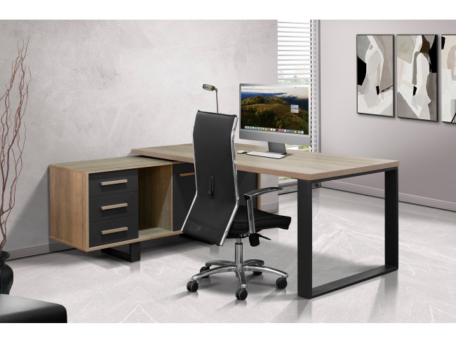 ΓΡΑΦΕΙΟ PLANET 180x90 εκ. ΜΕ ΠΛΕΥΡΙΚΟ LINE ART - 3