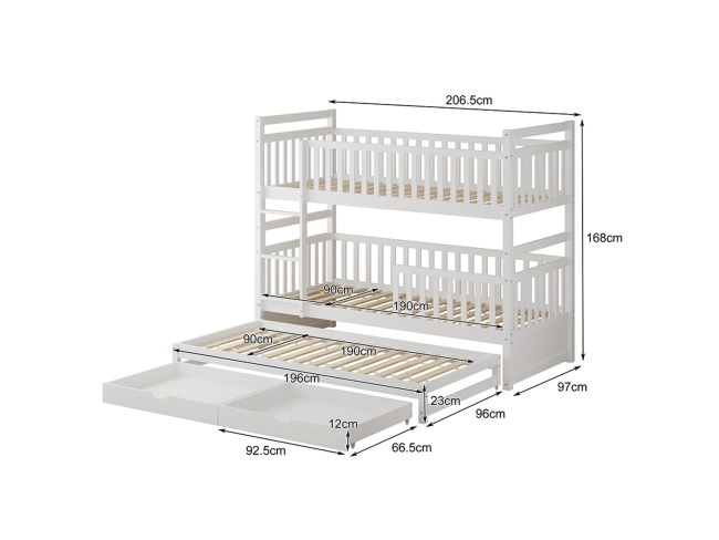 ΠΑΙΔΙΚΗ ΚΟΥΚΕΤΑ ΜΕ 3 ΚΡΕΒΑΤΙΑ & 2 ΣΥΡΤΑΡΙΑ TRIPLON HM709.03 - 2