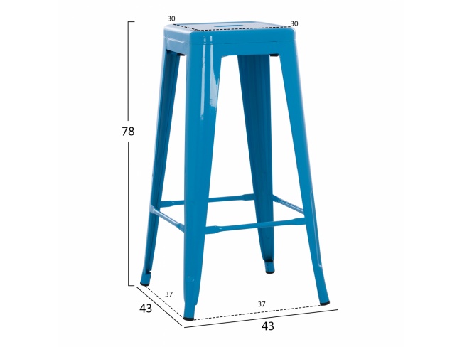 ΣΚΑΜΠΟ BAR ΜΕΤΑΛΛΙΚΟ MELITA ΣΕ ΜΠΛΕ HM8642.08 43x43x78 εκ. - 2
