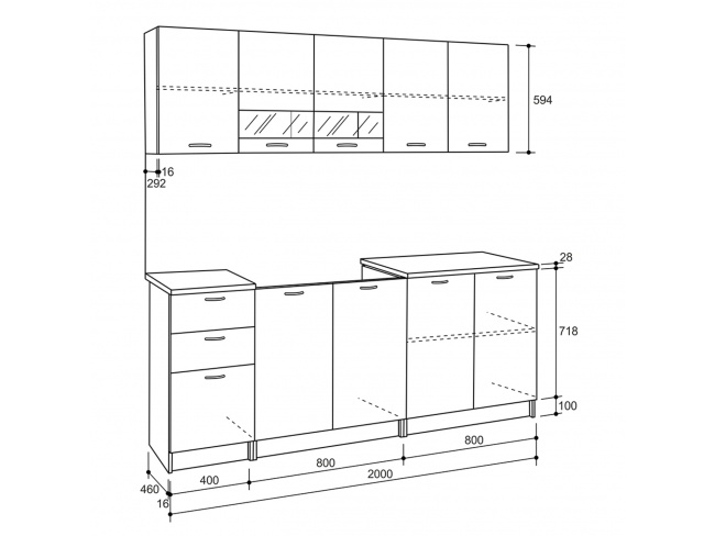ΣΥΝΘΕΣΗ ΚΟΥΖΙΝΑΣ BENTLEE HM2443.10 - 2